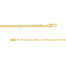 1/2 Paperclip 1/2 Cuban Chain Bracelet