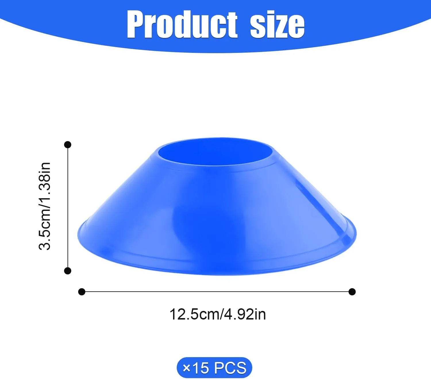 15pcs Soccer Cones for Training, Mini Football Disc Cones Flexible Agility Cones Training Cones for Basketball Football Practice Equipment Running Sports Games Kids Skating