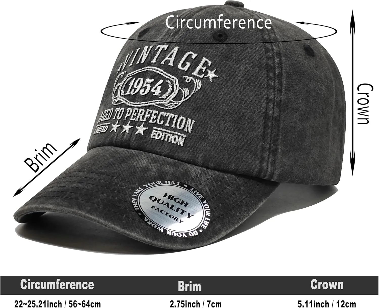 1924-1995 Birthday Gifts for Men Women,Personalized 30th-100th Birthday Ideas Gift,Parents Vintage Hat,