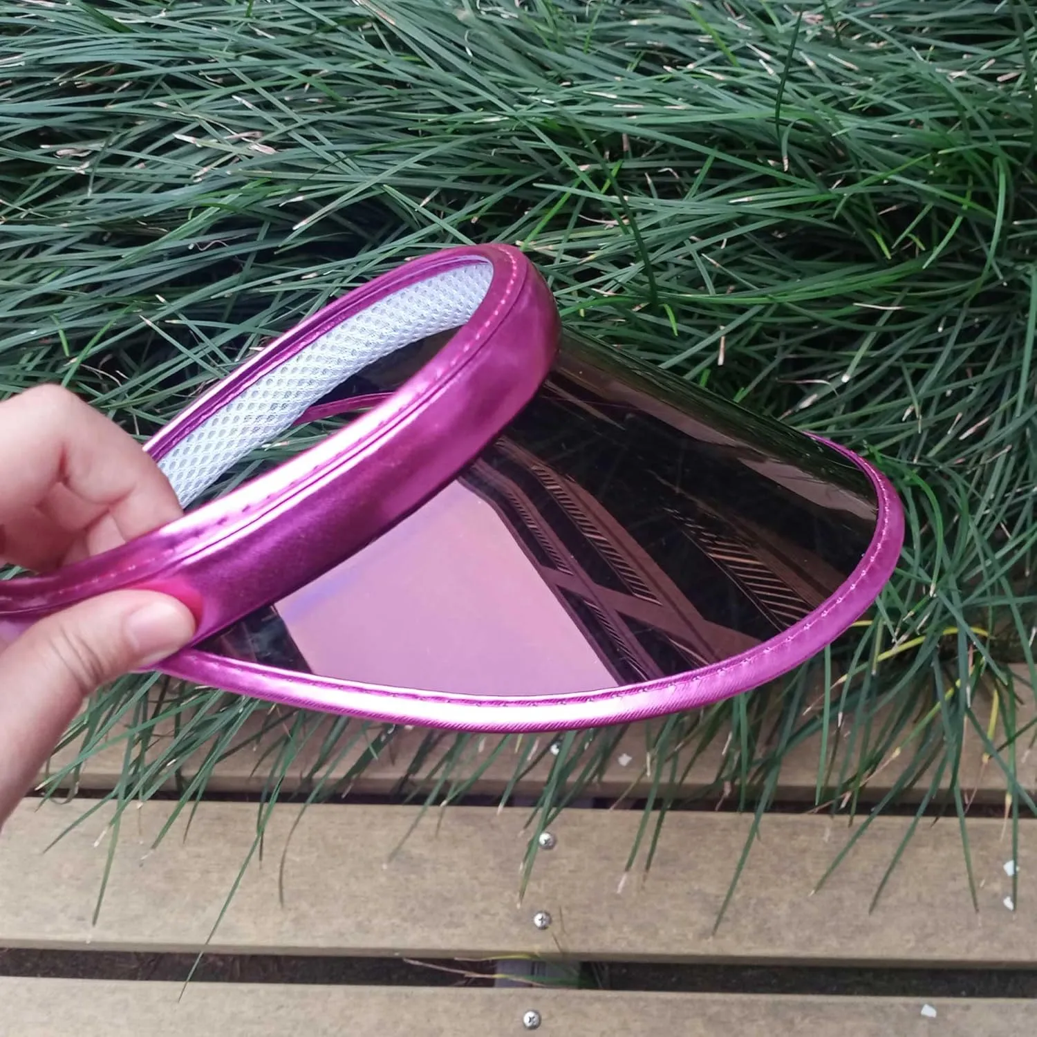 2 Pack Sun Visor Hats Women Men Clip-on Iridescent Clear Sport Outdoor Cap