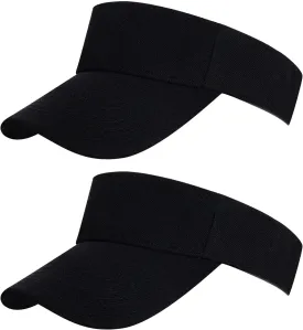 2 Pcs Sport Sun Visor Hats Wear Athletic Visor Hat for Women and Men Adjustable Beach Caps for Baseball Tennis Golf