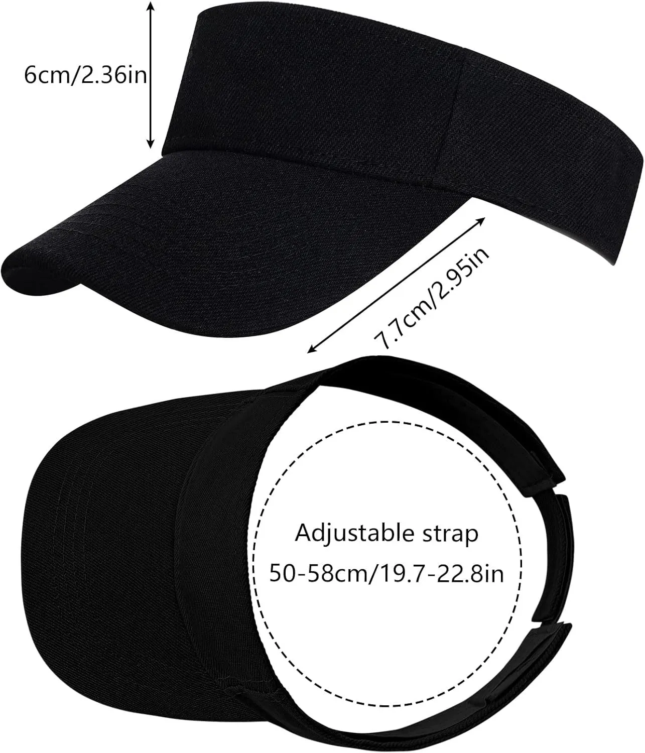 2 Pcs Sport Sun Visor Hats Wear Athletic Visor Hat for Women and Men Adjustable Beach Caps for Baseball Tennis Golf