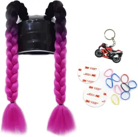 2 Psc Helmet Pigtail Motorcycle Helmet Ponytail Bicycle Helmet Braids Hair Tails for Any Helmets Decorations Cup Reusable
