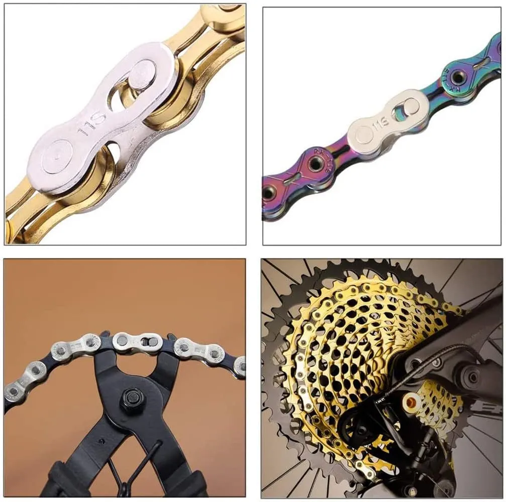 4 Pairs Bicycle Missing Link 1/6/7/8/9/10/11/12 Speed Chain Reusable Steel Bike Chain Link