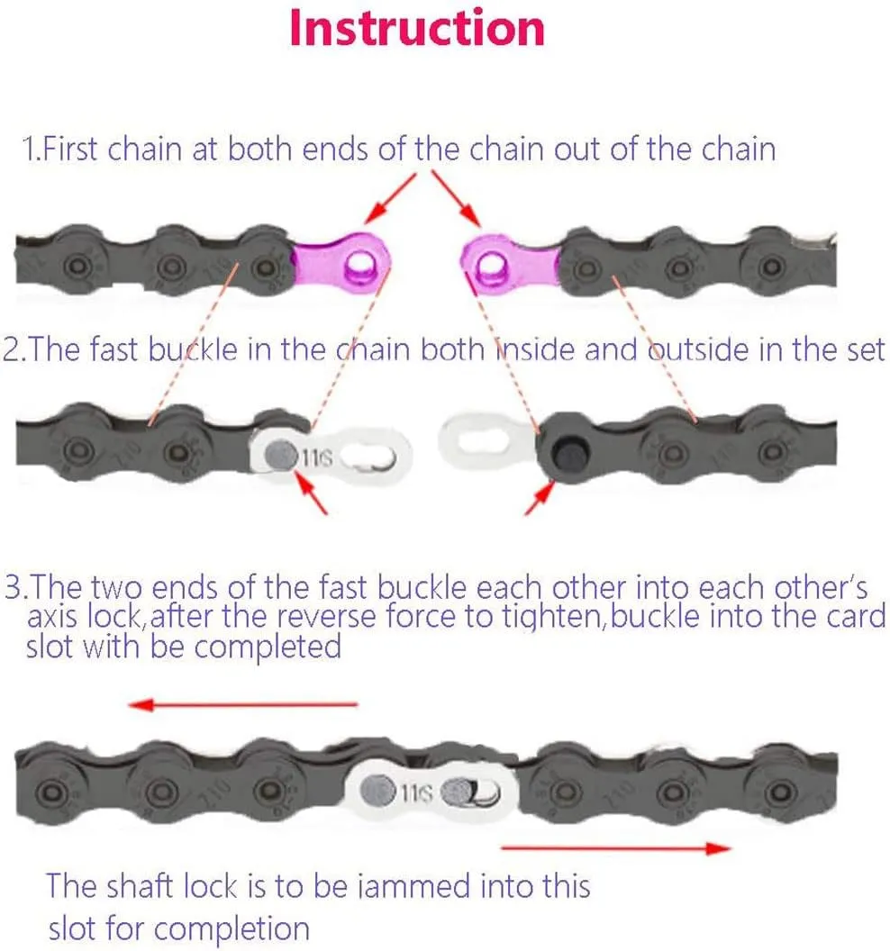 4 Pairs Bicycle Missing Link 1/6/7/8/9/10/11/12 Speed Chain Reusable Steel Bike Chain Link