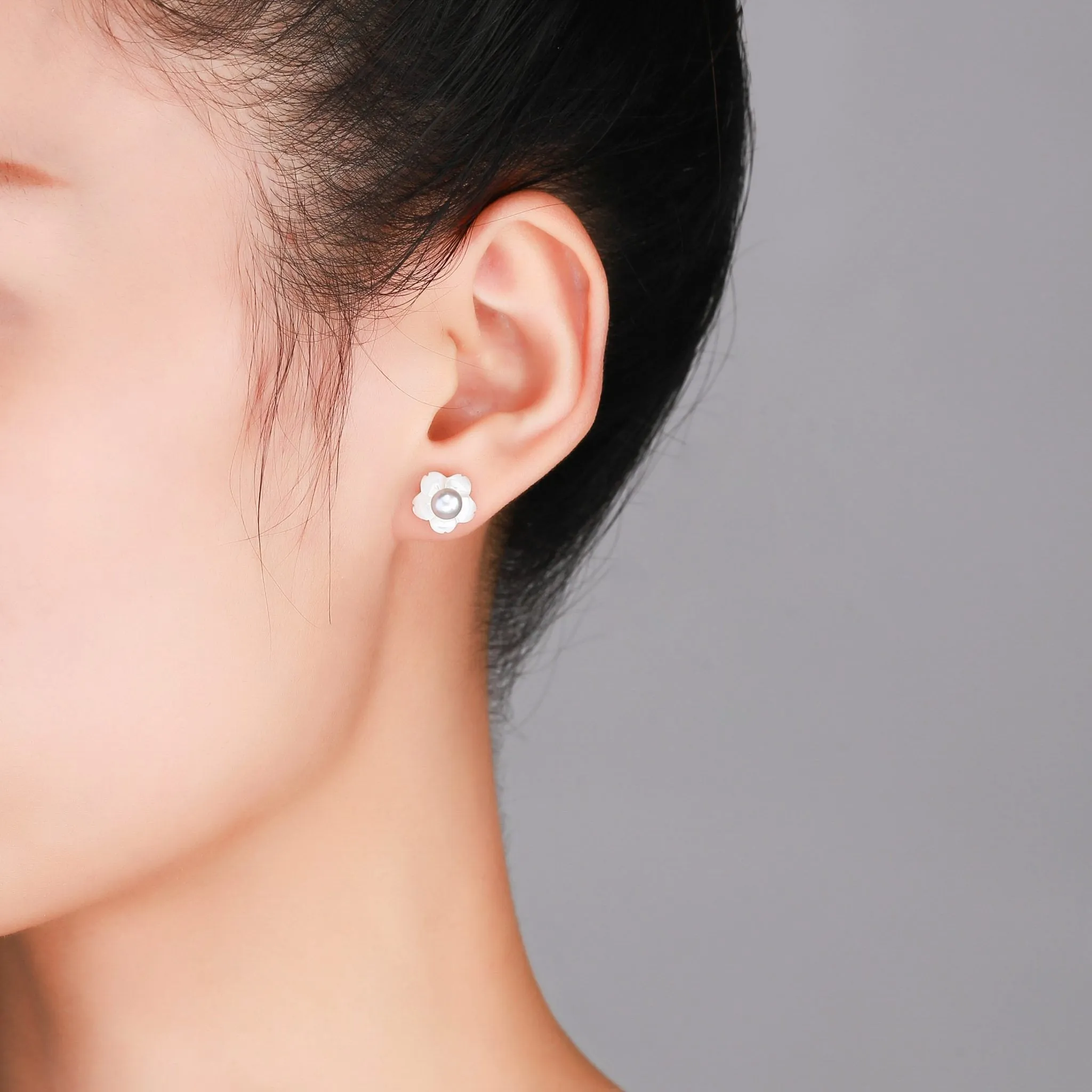 5mm Sterling Silver Pearl Studs Earrings