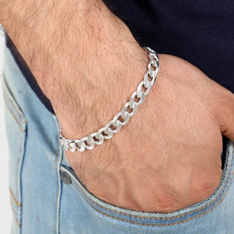 6MM - 8" Sterling Silver Bracelet Curb or Cuban Link GD180 Wholesale - Pulsera Cubana 8" de Plata Por Mayoreo