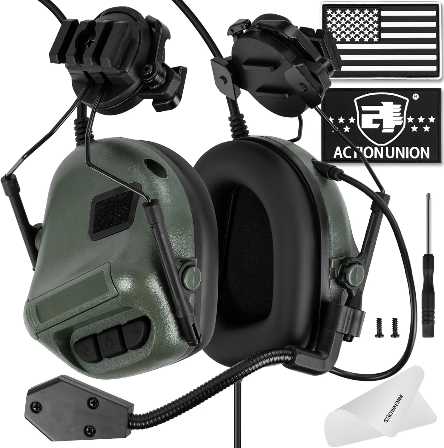ACTIONUNION Tactical Headset for Airsoft Helmet No Noise Reduction