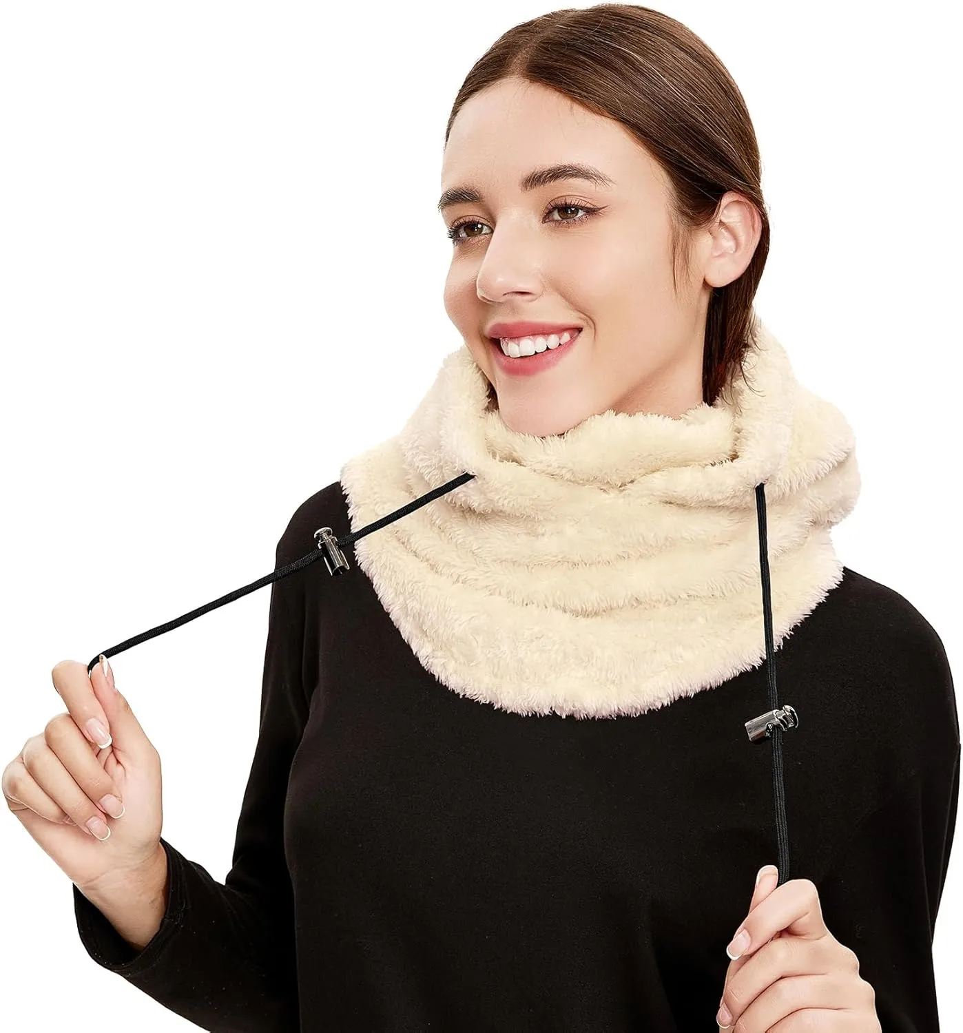 Balaclava Winter Face Mask Cold Weather Ski Mask for Women Wind-Resistant Face Cover Fuzzy Hat Neck Scarf