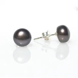 Black Pearl Studs 8mm