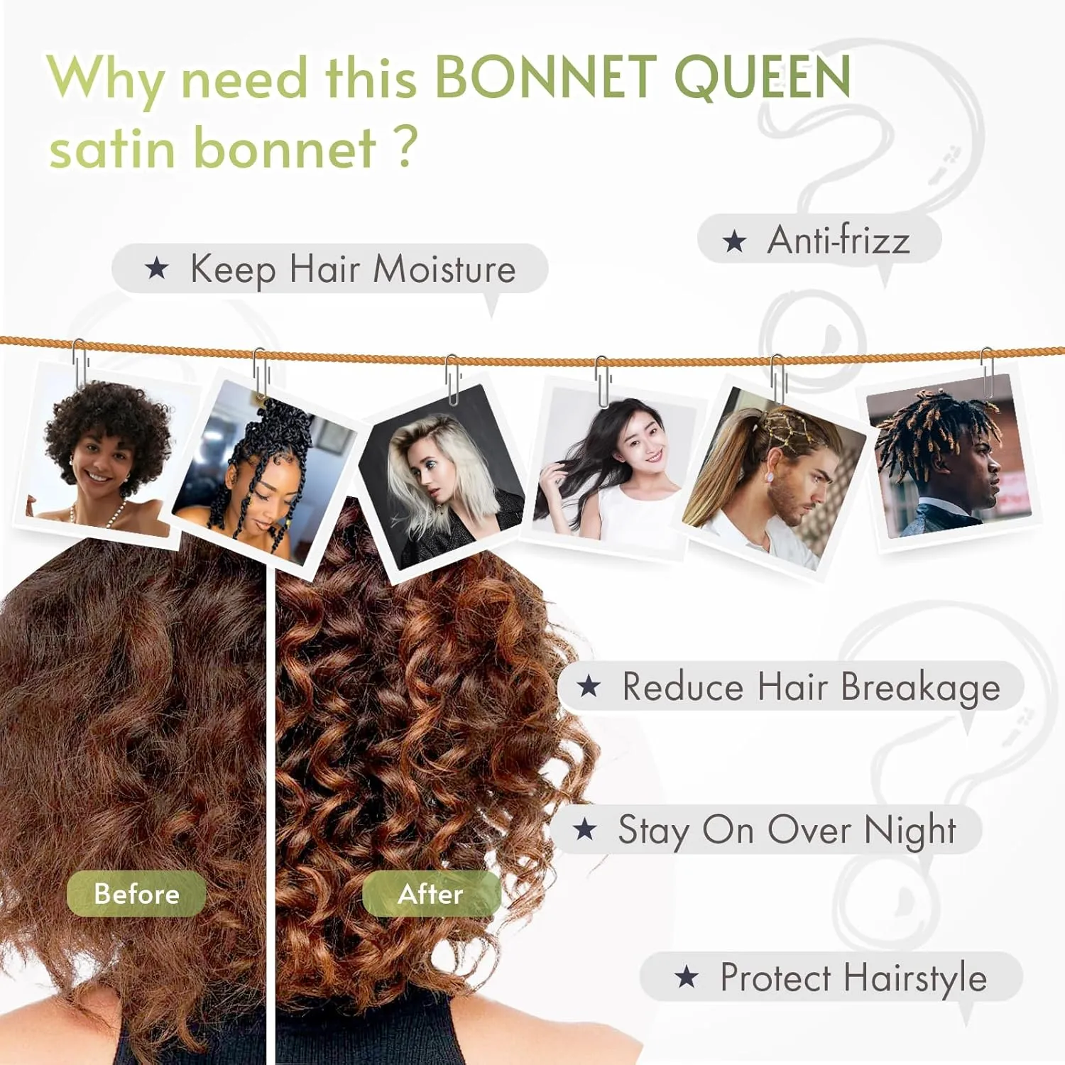 BONNET QUEEN 2Pcs Pack Satin Bonnet Cool Breathable Single Layer Silk Bonnet for Sleeping Women Hair Bonnet Night Sleep Cap Scarf Wrap for Curly Hair with Tie Band Black Rose Gold