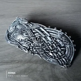 Celtic Dragon Barrette Hair Clip Silver Celtic Knot