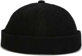 Corduroy Brimless Docker Hat for Unisex Stylish Adjustable Rolled Cuff Skull Cap Harbour Beanie Hats