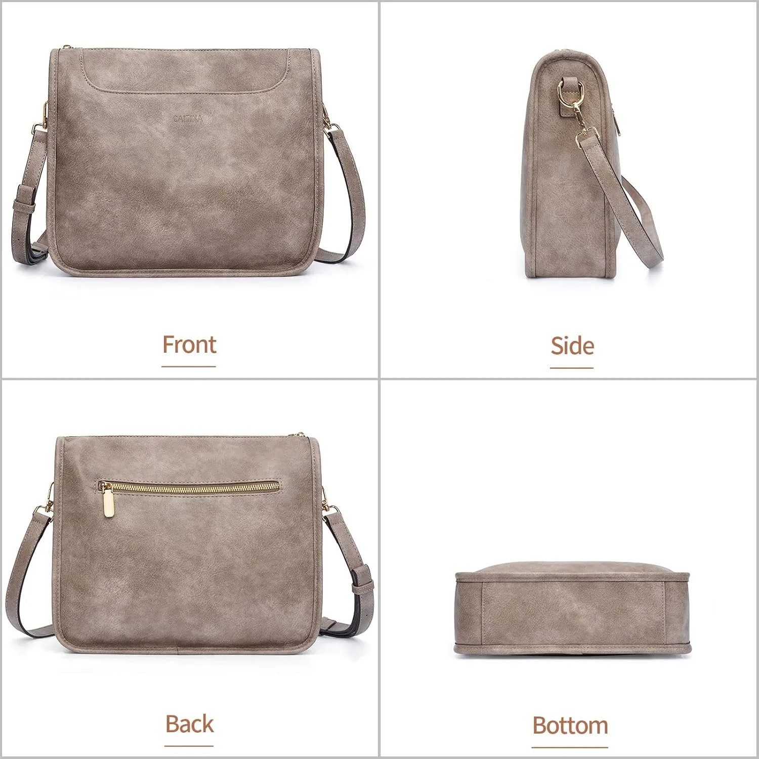 Crossbody Bags For Women Trendy Vegan Leather Travel Bags Shoulder Purses For Women With 2 Adjustable Strap