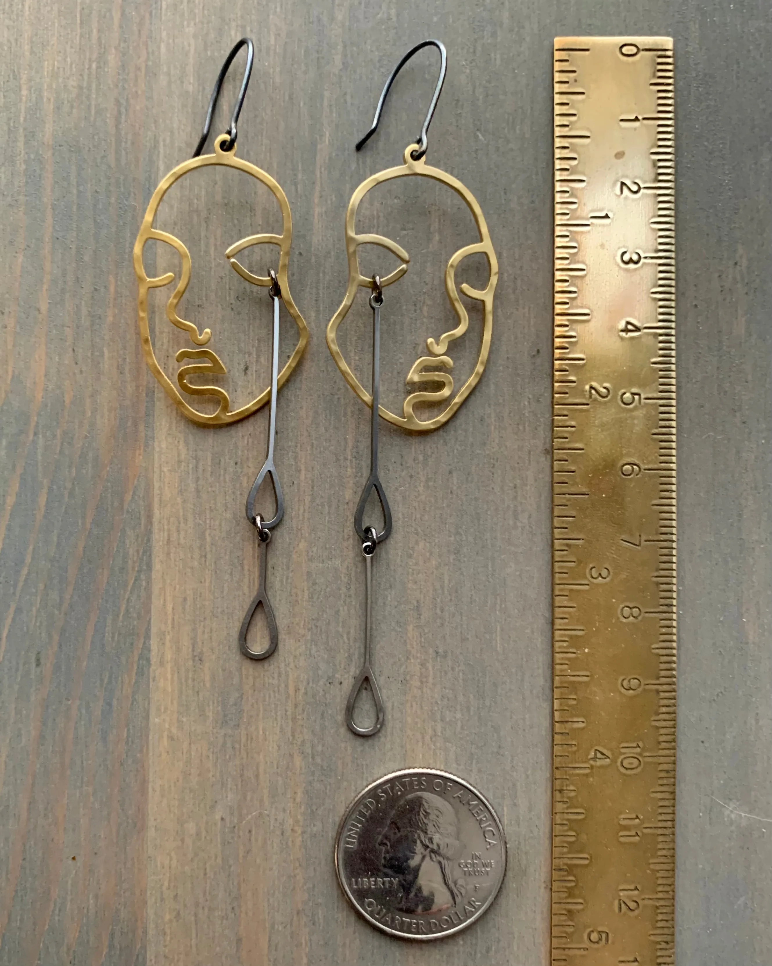 •CRY IF I WANT TO•  mixed metal dangle earrings