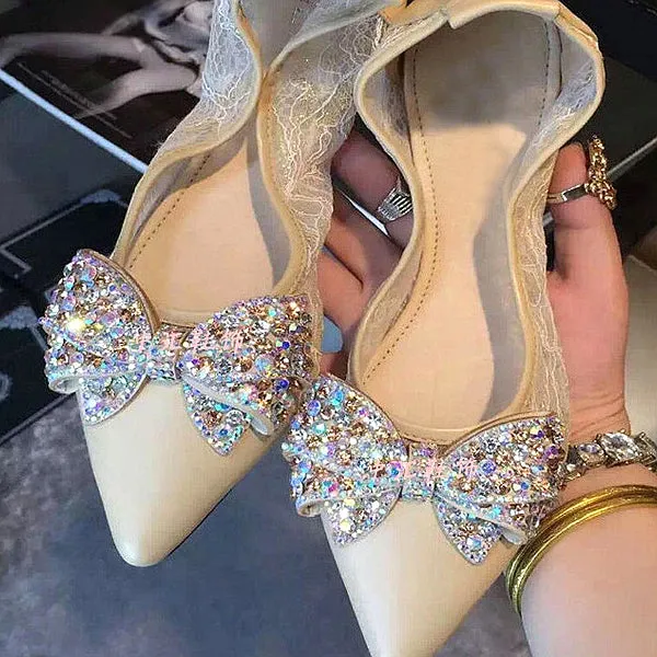 Crystal Butterfly Bow-knot Shoe Decoration - Glue On