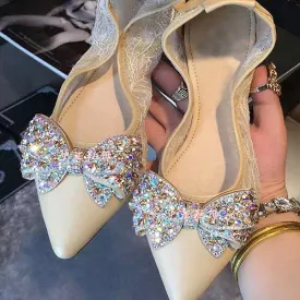 Crystal Butterfly Bow-knot Shoe Decoration - Glue On