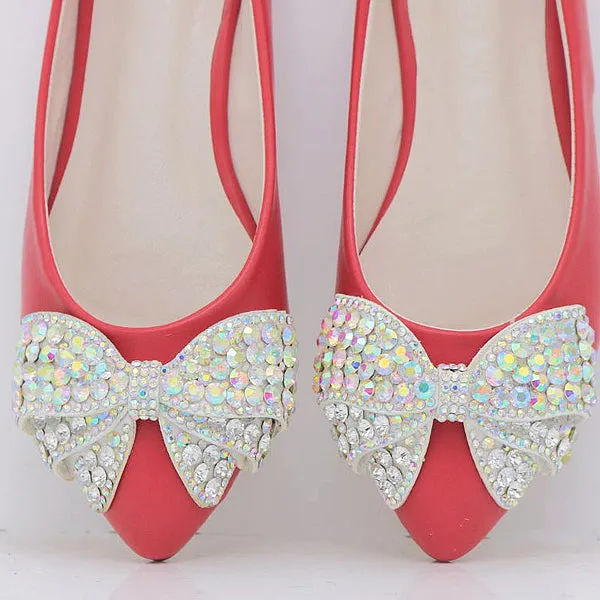 Crystal Butterfly Bow-knot Shoe Decoration - Glue On