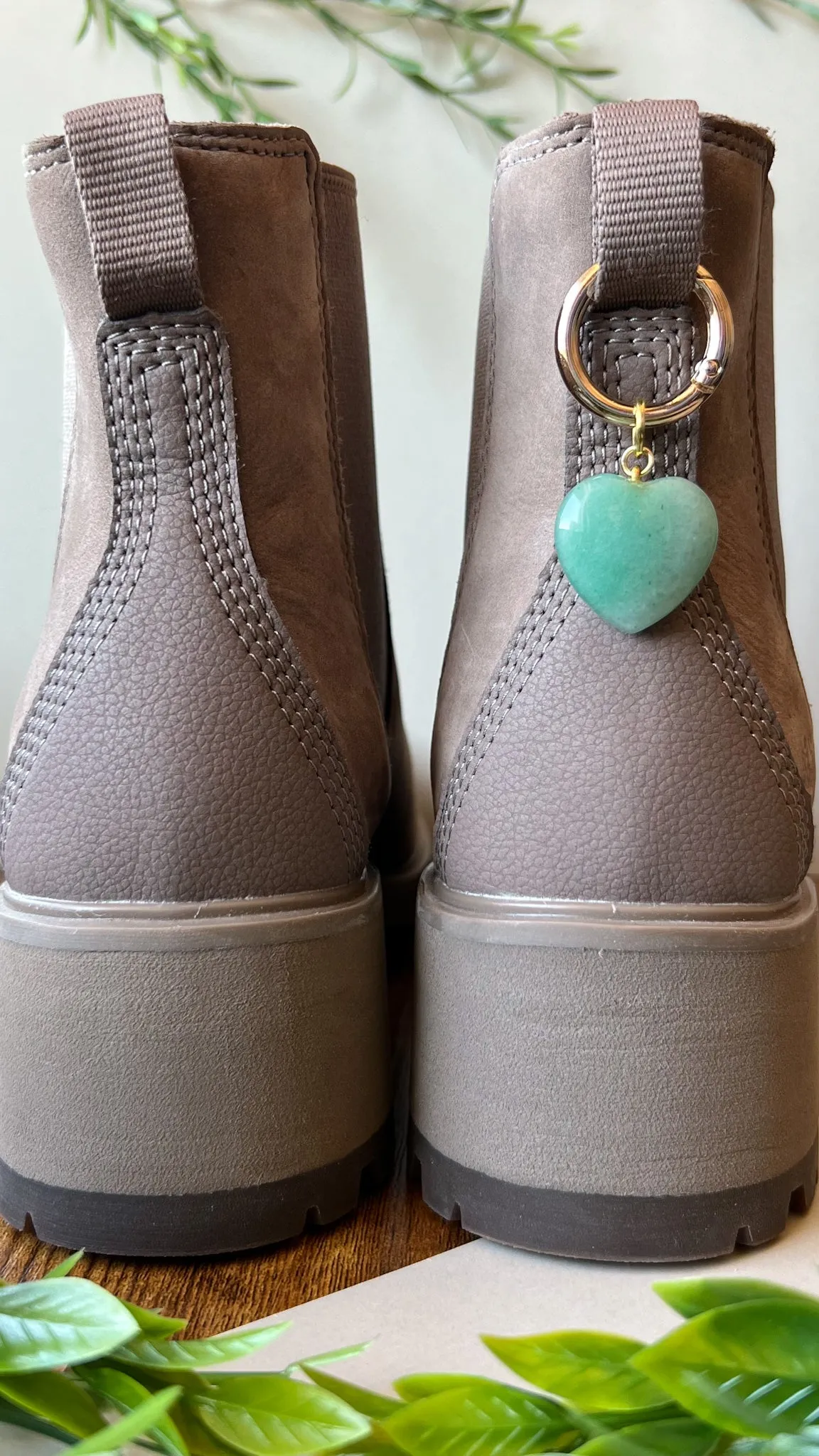 Crystal Heart Boot Charm, Pull Loop Shoe Accessory, Crystal Shoe Keychain