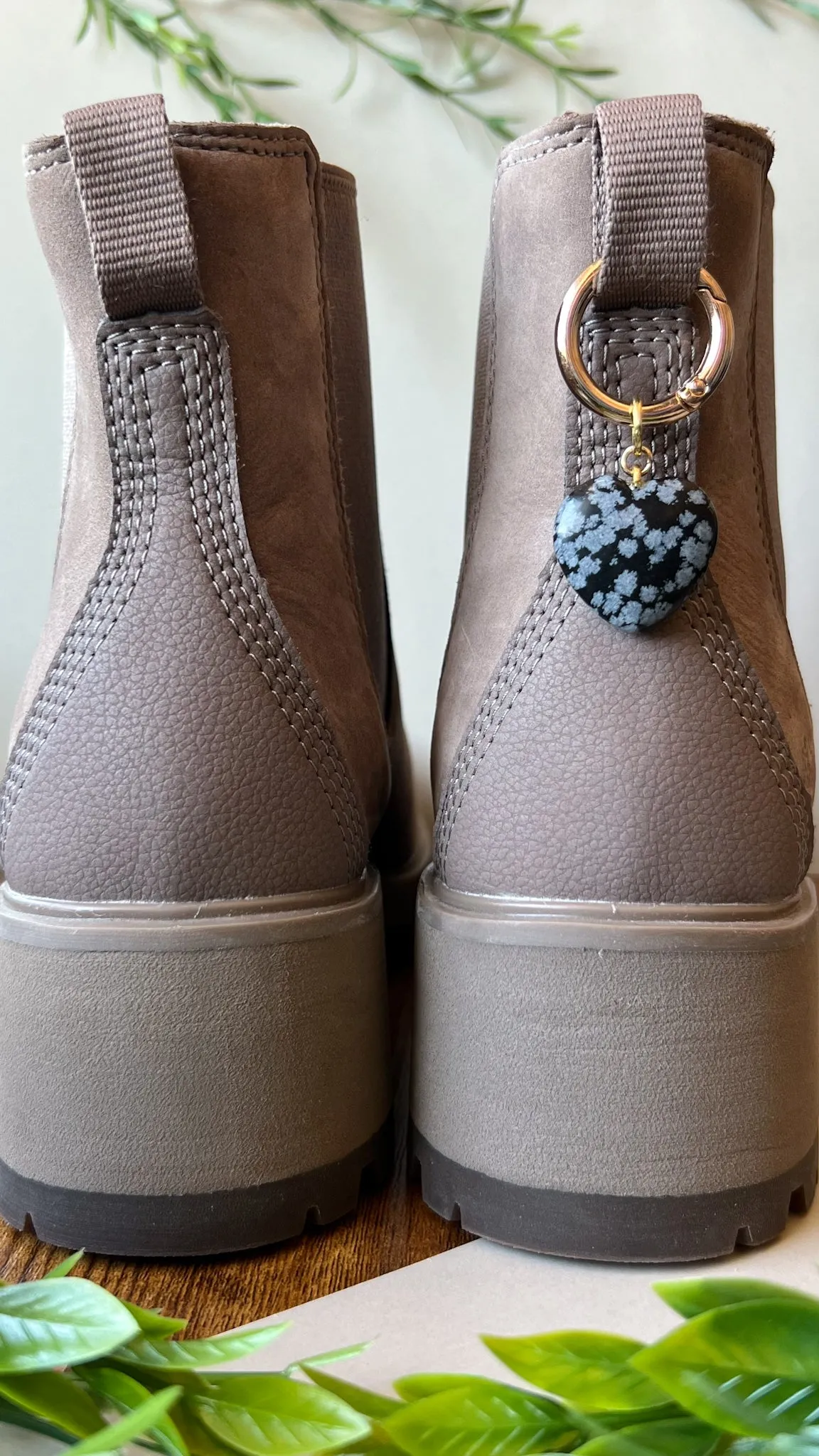 Crystal Heart Boot Charm, Pull Loop Shoe Accessory, Crystal Shoe Keychain
