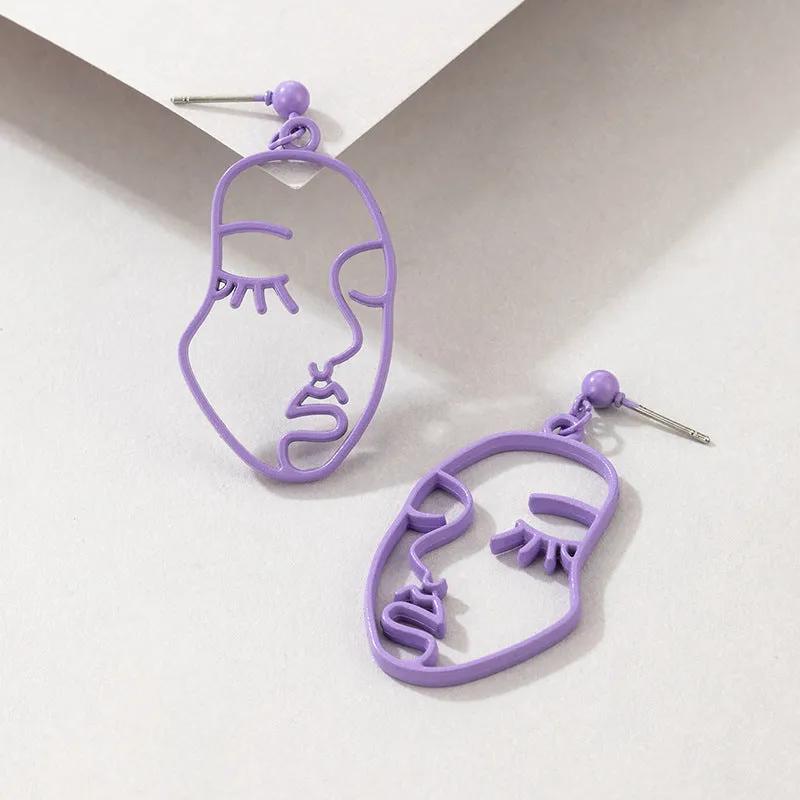 Delicate and striking angel face earrings/six colors to choose from/perfect gift idea for mom or daughter