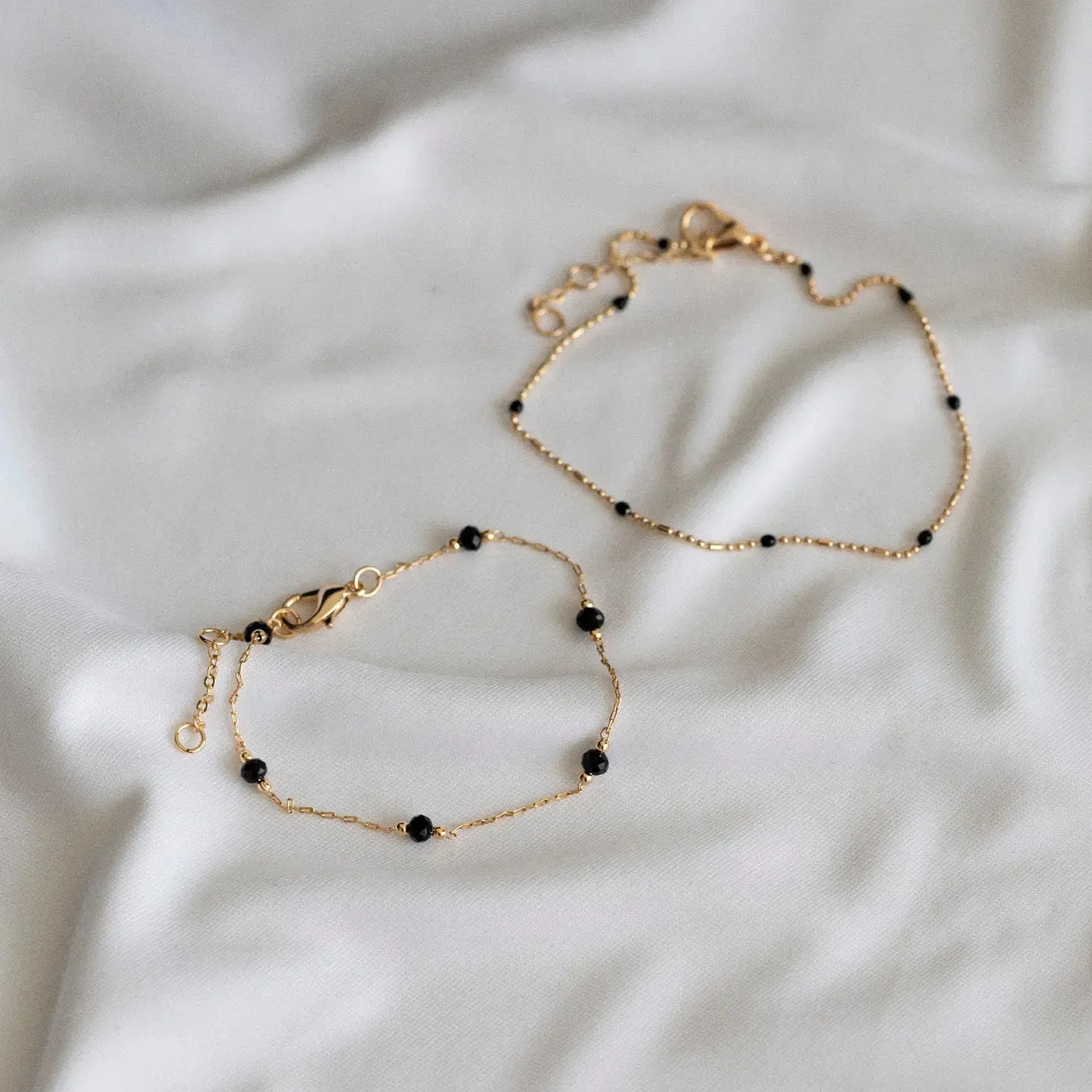 Delicate Bead Bracelet - Black