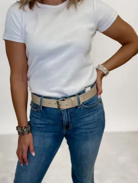 Faux Leather Belt, Blonde