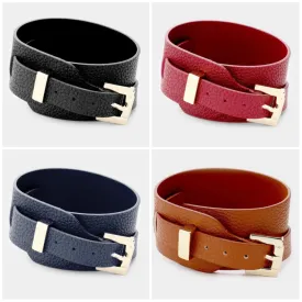 FAUX LEATHER BELT BUCKLE BRACELET