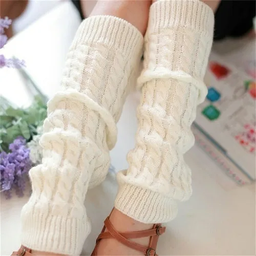 Gaiters Boot Cuffs Woman Thigh High Warm Knit Knitted Knee