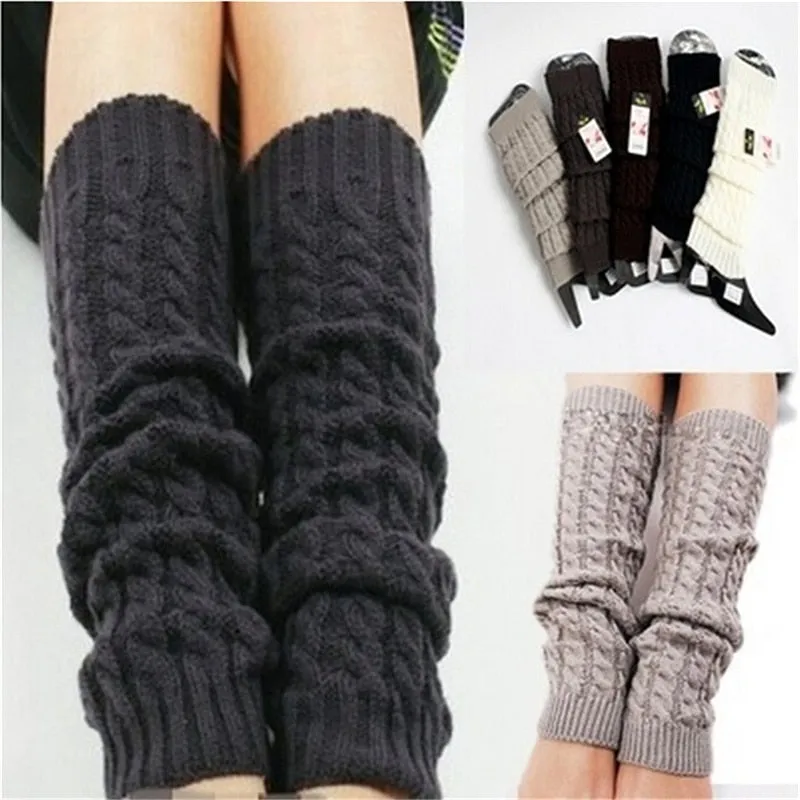 Gaiters Boot Cuffs Woman Thigh High Warm Knit Knitted Knee