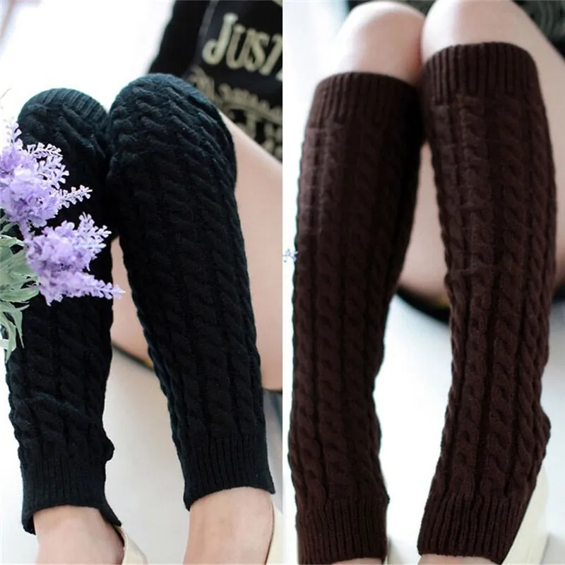Gaiters Boot Cuffs Woman Thigh High Warm Knit Knitted Knee