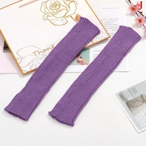 Gaiters Boot Cuffs Woman Thigh High Warm Knit Knitted Knee
