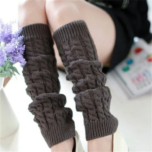 Gaiters Boot Cuffs Woman Thigh High Warm Knit Knitted Knee