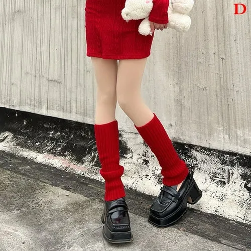 Gaiters Boot Cuffs Woman Thigh High Warm Knit Knitted Knee