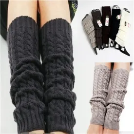 Gaiters Boot Cuffs Woman Thigh High Warm Knit Knitted Knee