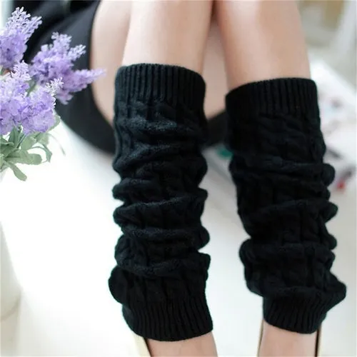 Gaiters Boot Cuffs Woman Thigh High Warm Knit Knitted Knee
