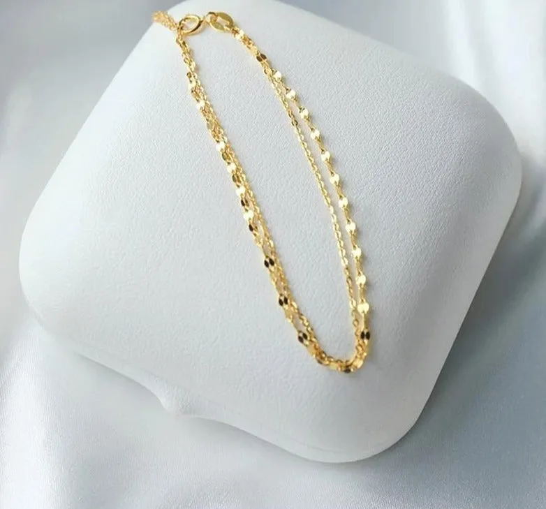 Gold Double Chain Bracelet | Gold 2 Layered Bracelet | Double Chain Gold Bracelet | Rope Chain Bracelet | Link Chain Bracelet | Wrist Chain