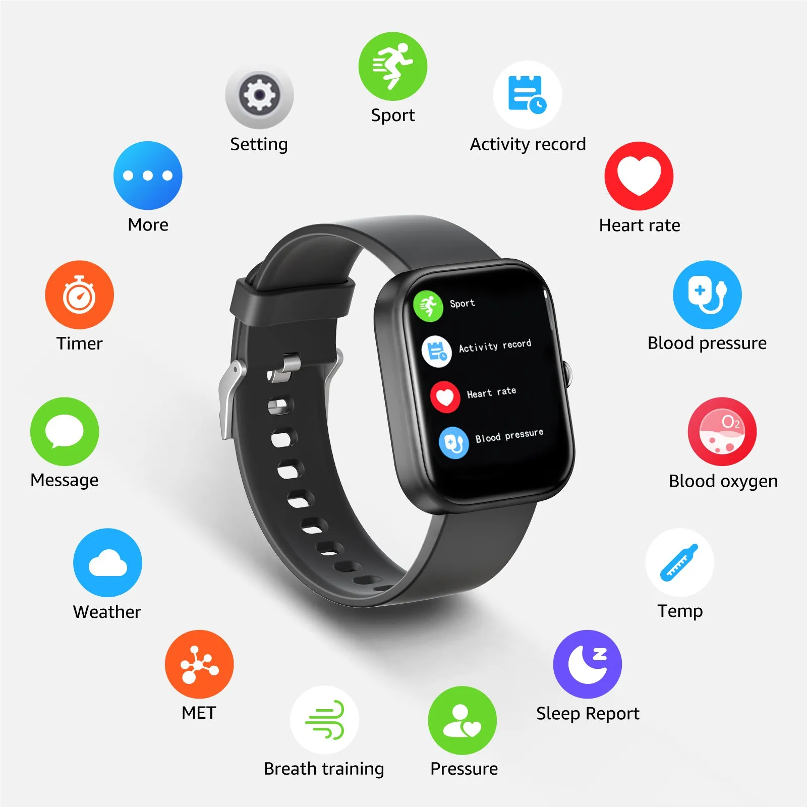 GTS6 Smartwatch for Android and IOS, 2" HD Touch Screen, Built-in Bluetooth, GPS & Alexa Technology, IP67 Waterproof, Health & Fitness Tracker - 100 Sport Modes & 5 Color Smartwatch