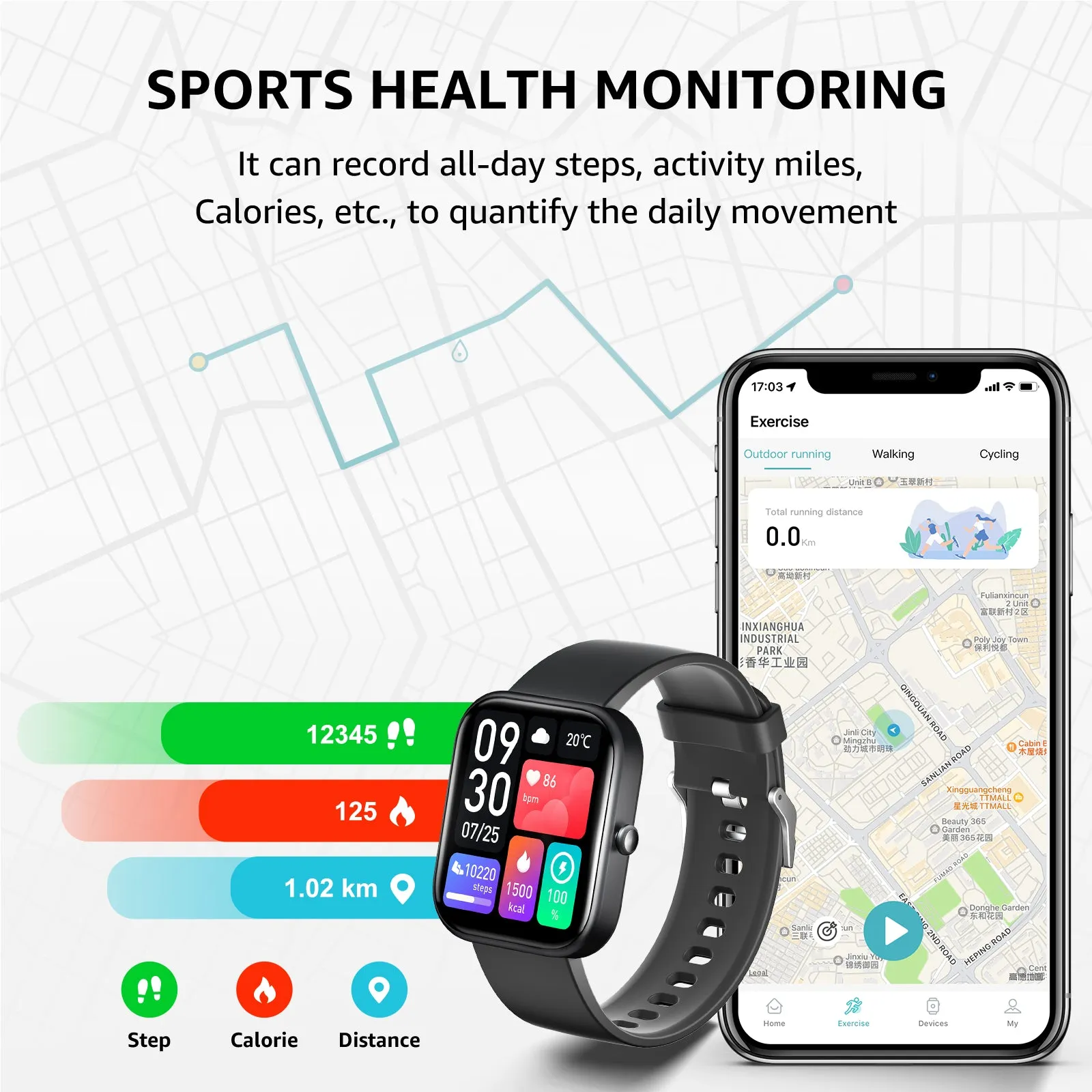 GTS6 Smartwatch for Android and IOS, 2" HD Touch Screen, Built-in Bluetooth, GPS & Alexa Technology, IP67 Waterproof, Health & Fitness Tracker - 100 Sport Modes & 5 Color Smartwatch