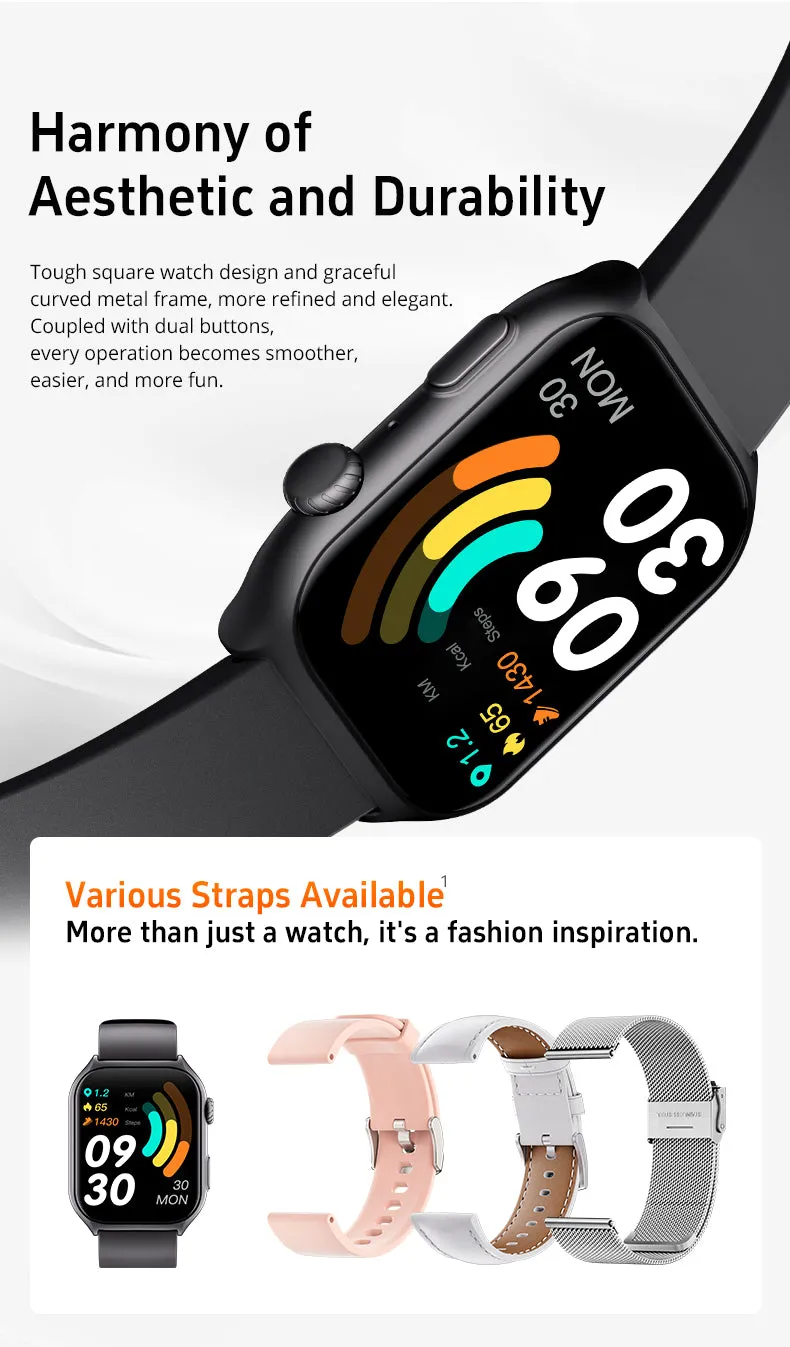 GTS7-Pro Women’s &amp; IOS – 2” HD Touch Screen – Built-in Bluetooth, GPS &amp; Alexa Technology – IP67 Waterproof – Health &amp; Fitness Tracker: 100 Sport Modes – 5 Color Smartwatch Straps – (Pink))