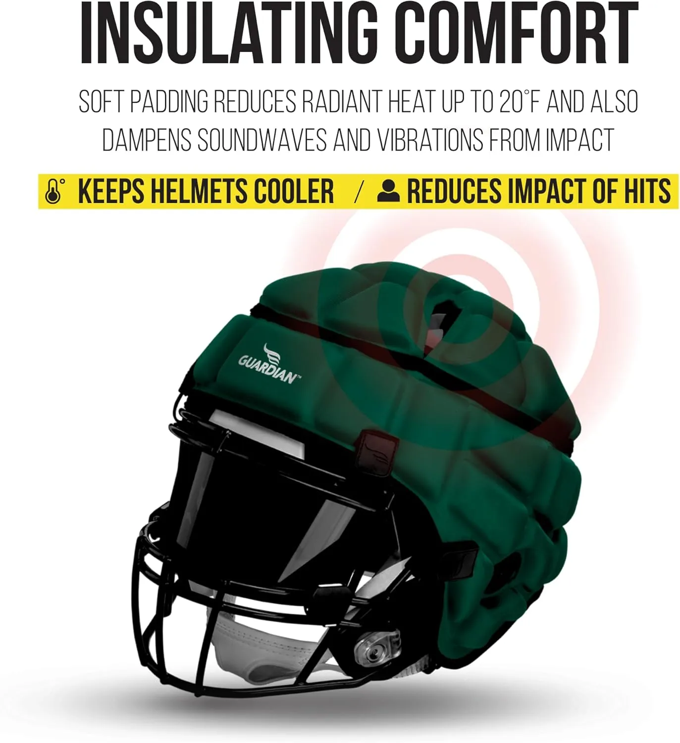 Guardian Cap - Soft-Shell Helmet Cover for Football and Lacrosse - Reduces Impact and Protects Helmets - One Size Fits All for Youth, High School, and College Programs