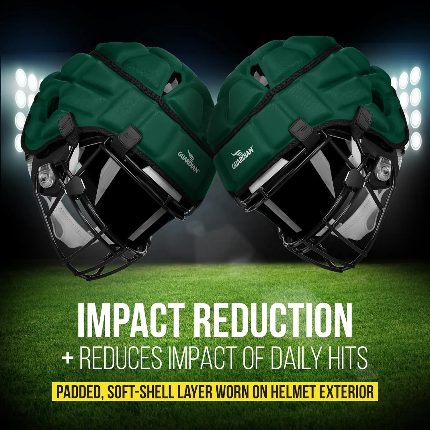 Guardian Cap - Soft-Shell Helmet Cover for Football and Lacrosse - Reduces Impact and Protects Helmets - One Size Fits All for Youth, High School, and College Programs