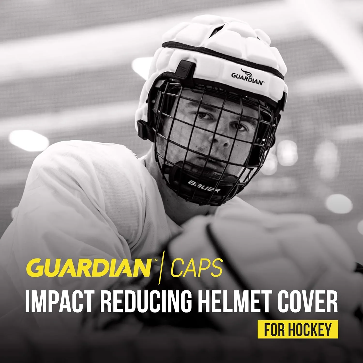 Guardian Cap - Soft-Shell Helmet Cover for Hockey - Reduces Impact and Protects Helmets - One Size Fits All for Youth, High School and College Programs