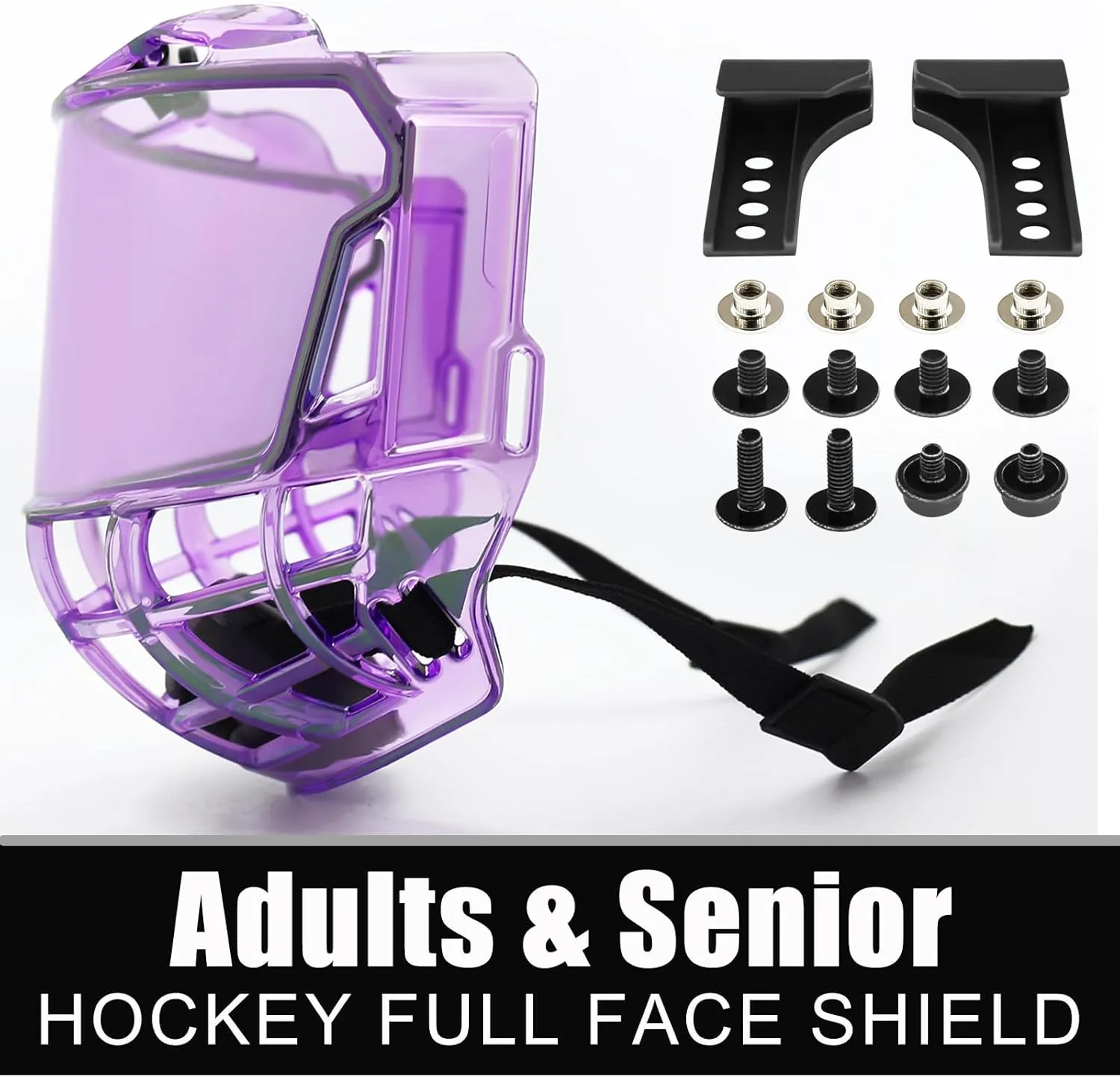 Gy Hockey Full Face Shield Visor Senior Ice Hockey Helmet Visor Adult & Youth, Anti-Scratch/Anti-Fog/Ce Certified