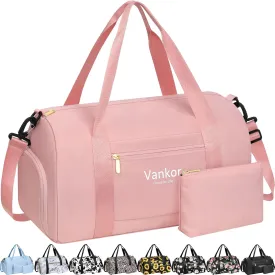 Gym Bag for Women with Shoe Compartment, Waterproof Sports Duffle Bag, Medium, Pink