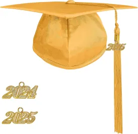 Happy Secret Shiny Graduation Cap Unisex with 2025 Tassel 2024 Year Charm for High School & Bachelor