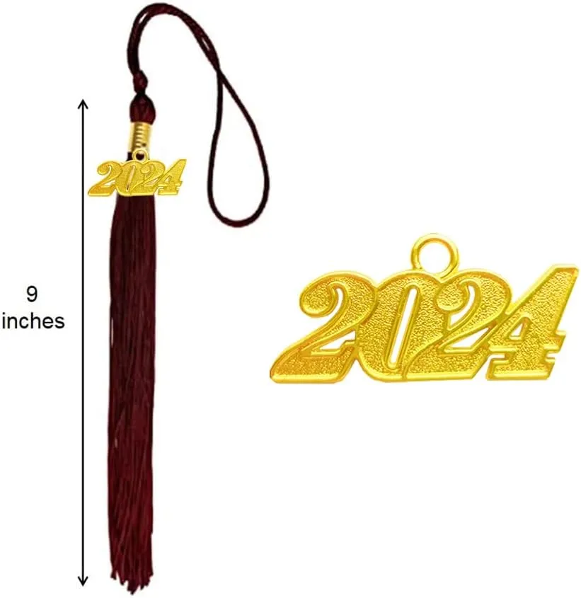 Happy Secret Shiny Graduation Cap Unisex with 2025 Tassel 2024 Year Charm for High School & Bachelor