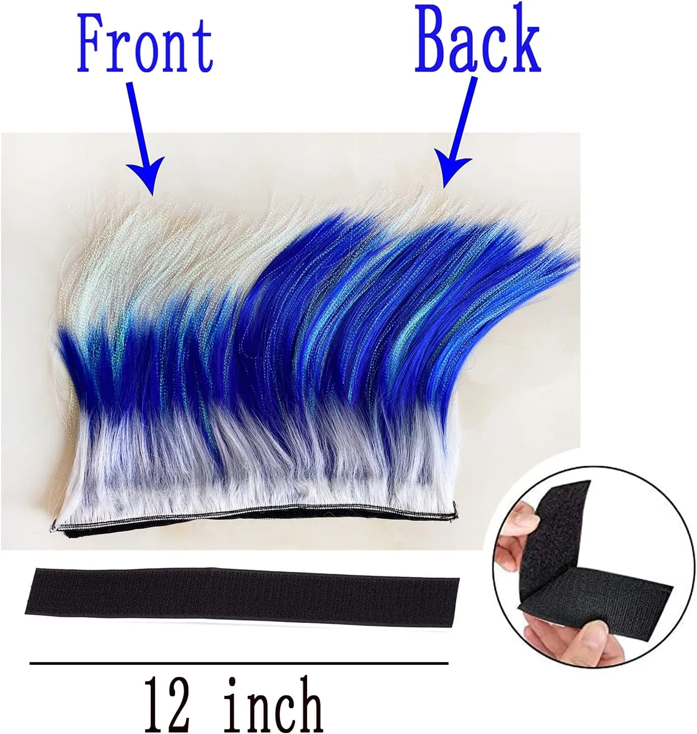 Helmet Mohawk Hawk Cosplay Wig Helmet Accessory for Motorcycle Bicycle Ski Helmets Real Hair Decorations (Helmet not Included)