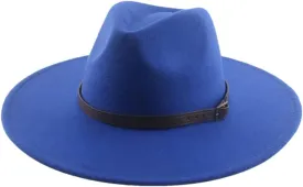 Hgvcfcv Women Hat Hats Man Hat Male Fedoras Winter Felted Hat Big Brim 9.5Cm Belt Band Casual Solid Panama Cap