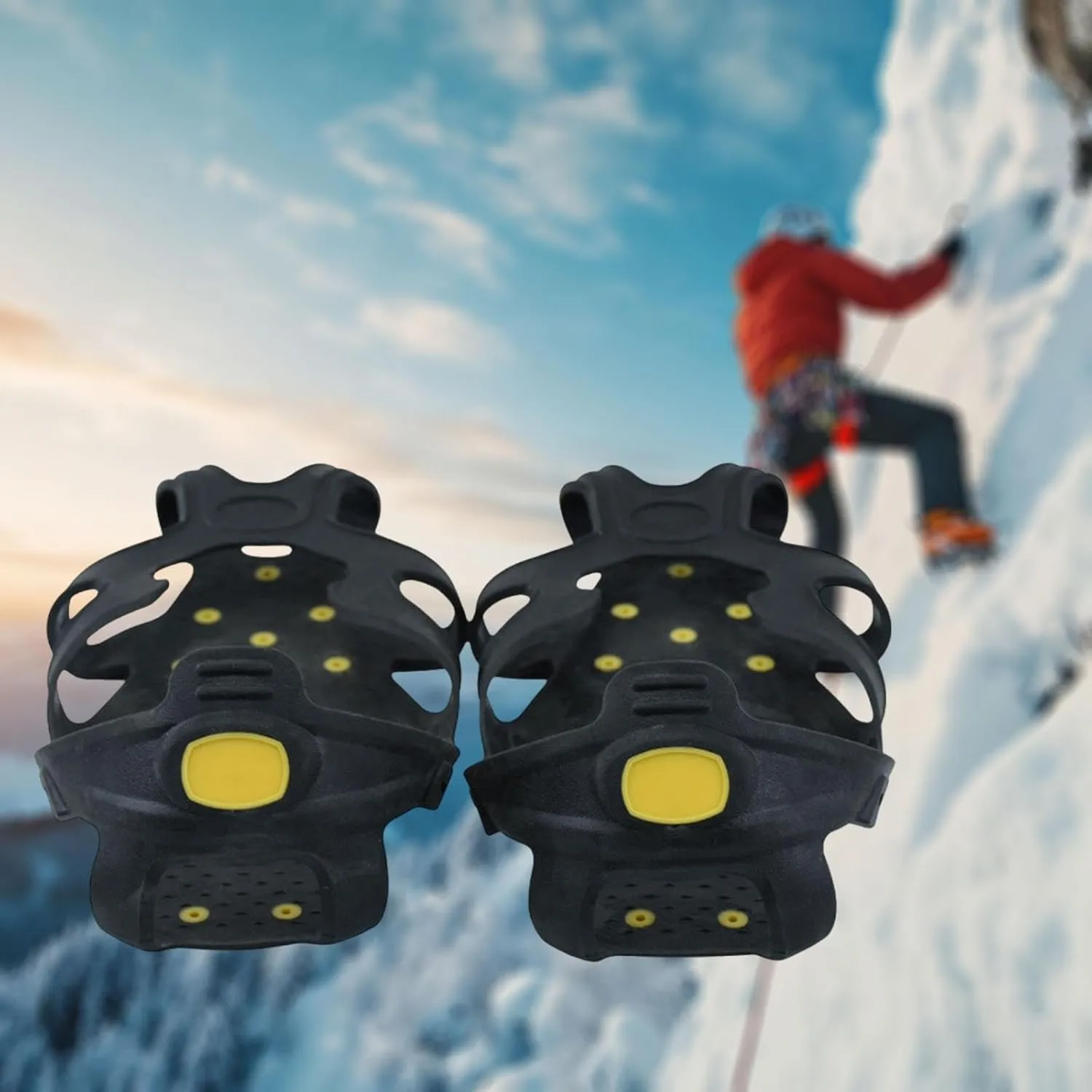 Ice Cleats Crampons Anti Slip Practical Portable Cleat Spikes Gripper Spikes for Camping Snow Hiking Winter Outdoor Trekking